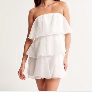 Abercrombie & Fitch White Strapless Top